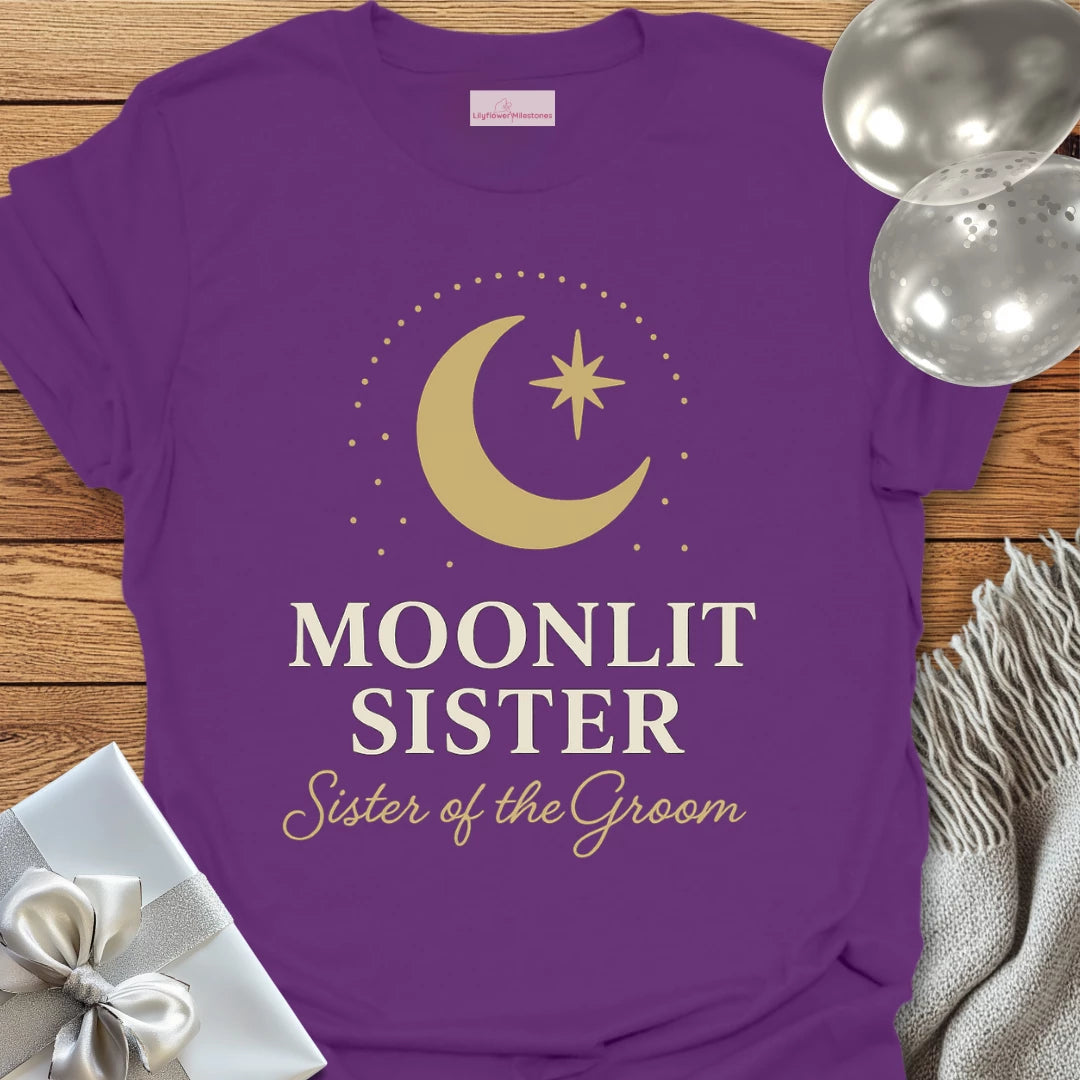 Sister of the Groom, Moonlit Sister Wedding T-Shirt