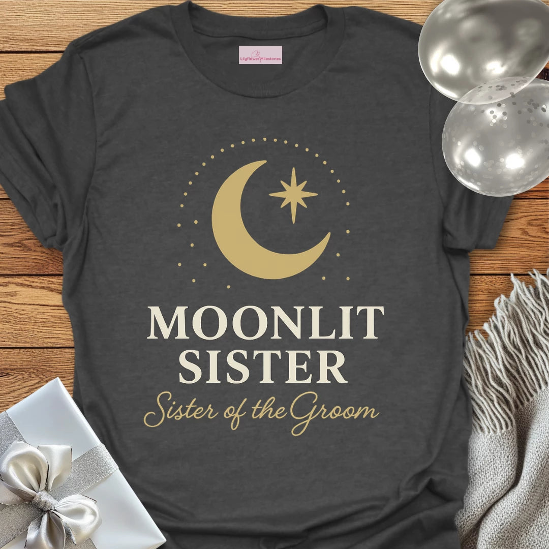 Sister of the Groom, Moonlit Sister Wedding T-Shirt