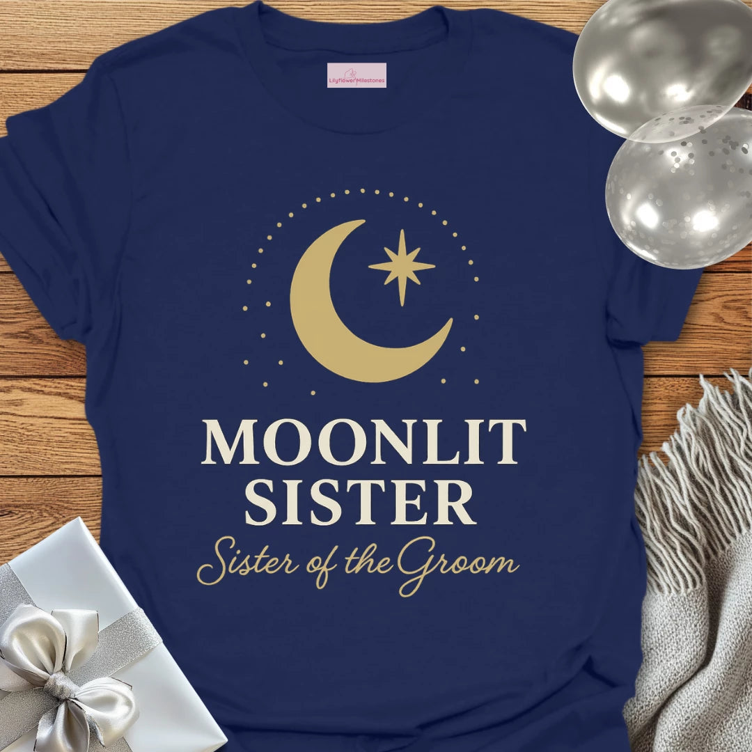 Sister of the Groom, Moonlit Sister Wedding T-Shirt