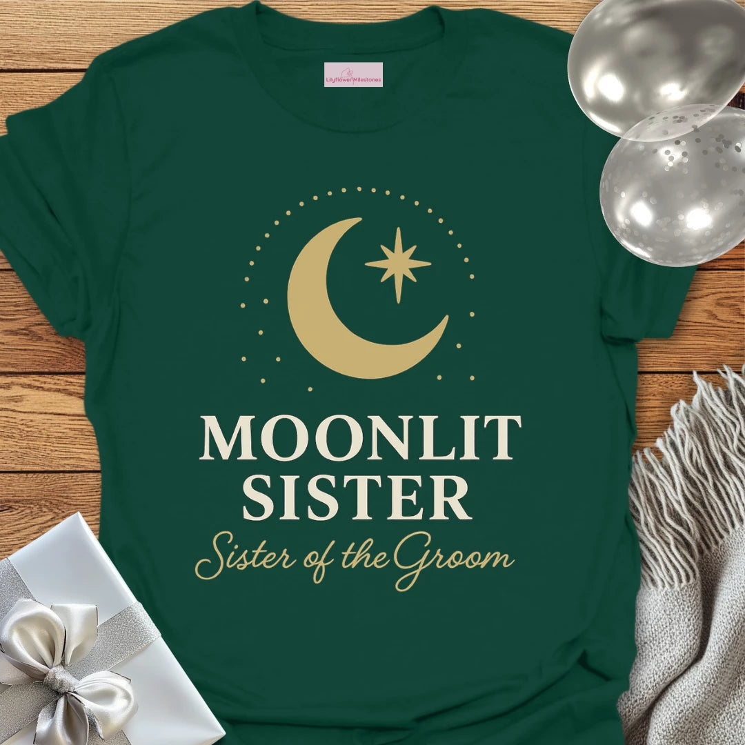 Sister of the Groom, Moonlit Sister Wedding T-Shirt