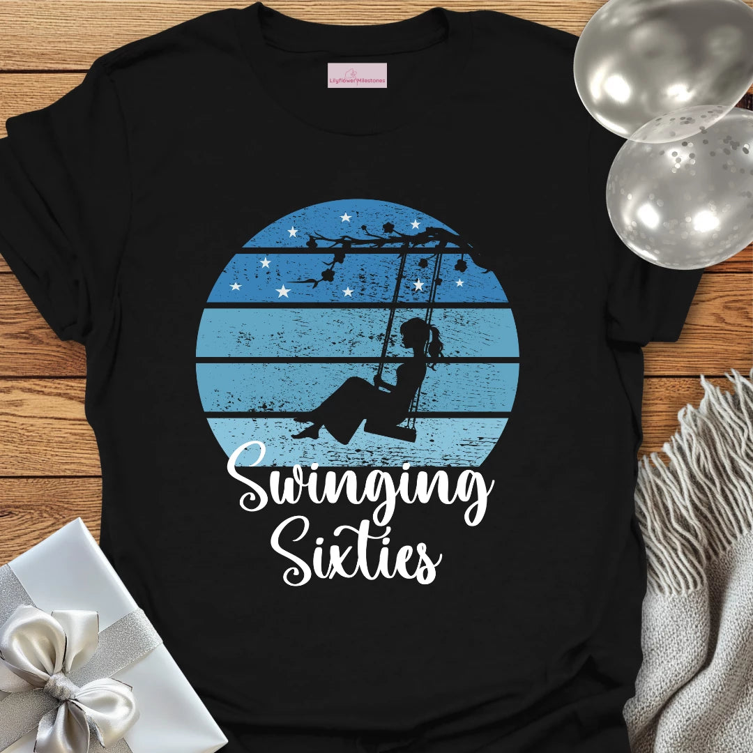 Swinging Sixties (Lady on Swing) - 60th Birthday T-Shirt