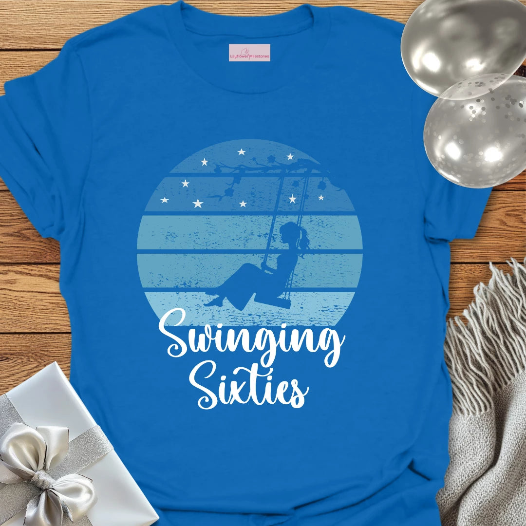 Swinging Sixties (Lady on Swing) - 60th Birthday T-Shirt