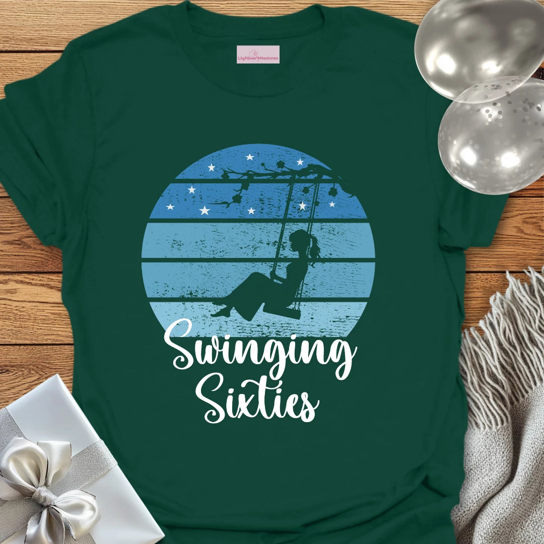 Swinging Sixties (Lady on Swing) - 60th Birthday T-Shirt