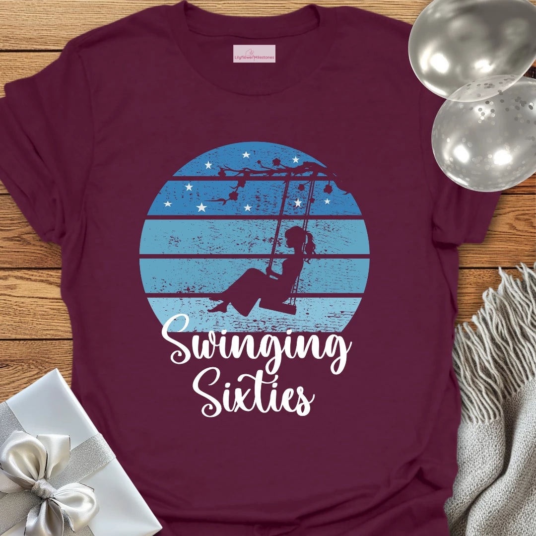 Swinging Sixties (Lady on Swing) - 60th Birthday T-Shirt