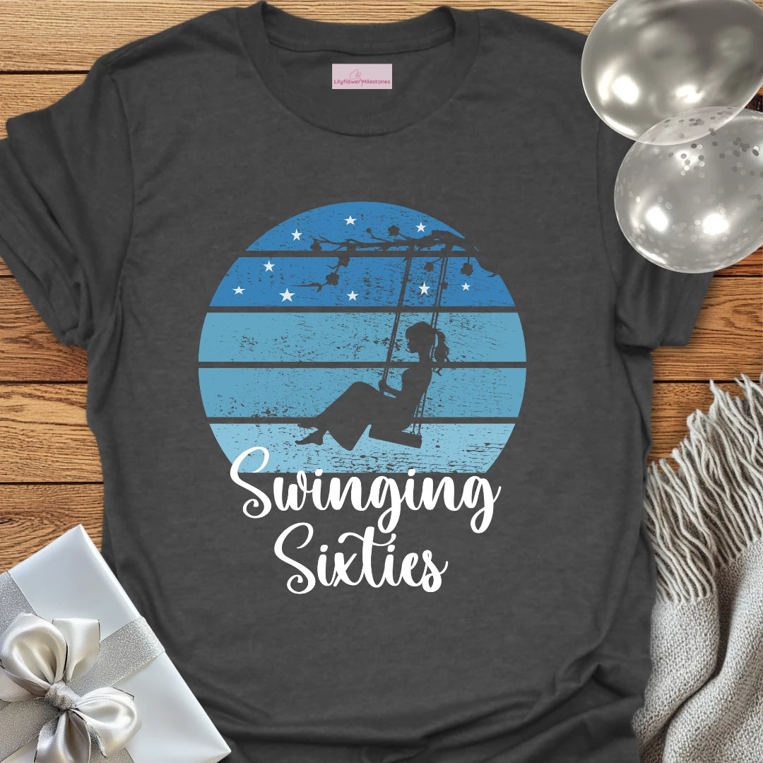 Swinging Sixties (Lady on Swing) - 60th Birthday T-Shirt