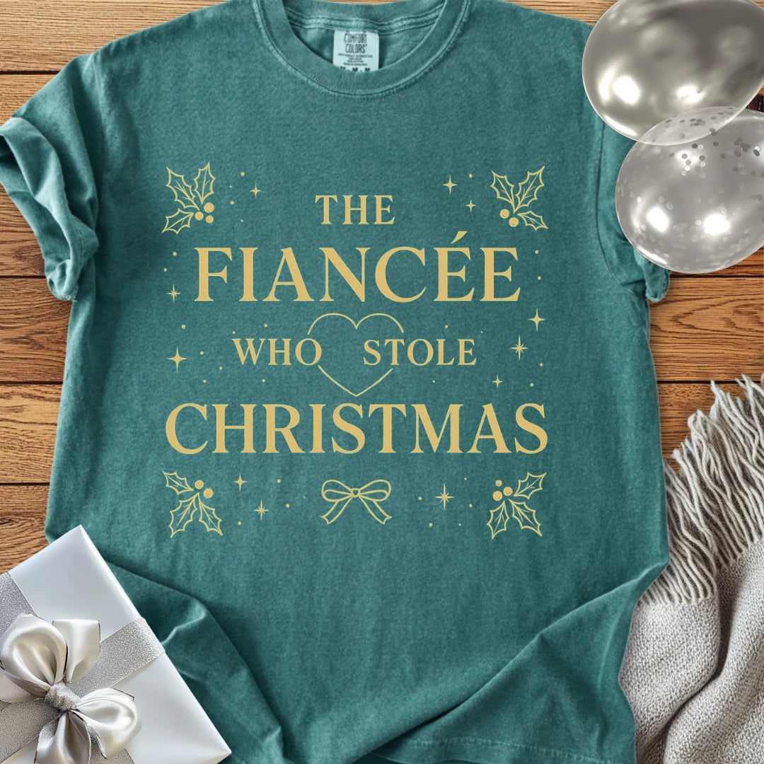 The Fiancee Who Stole Christmas - Premium Wedding T-Shirt