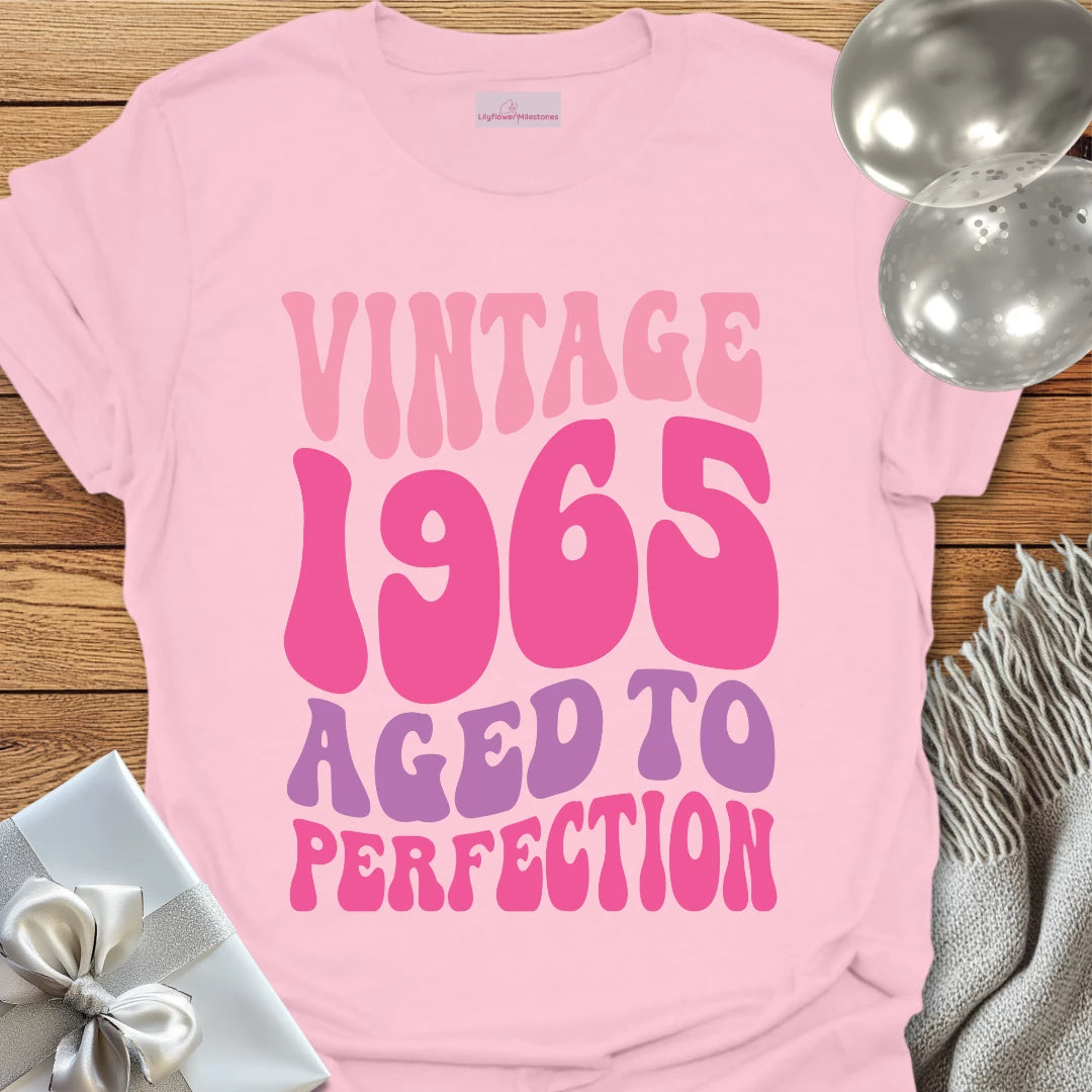 Vintage 1965, Aged to Perfection (Retro) - 60th Birthday T-Shirt