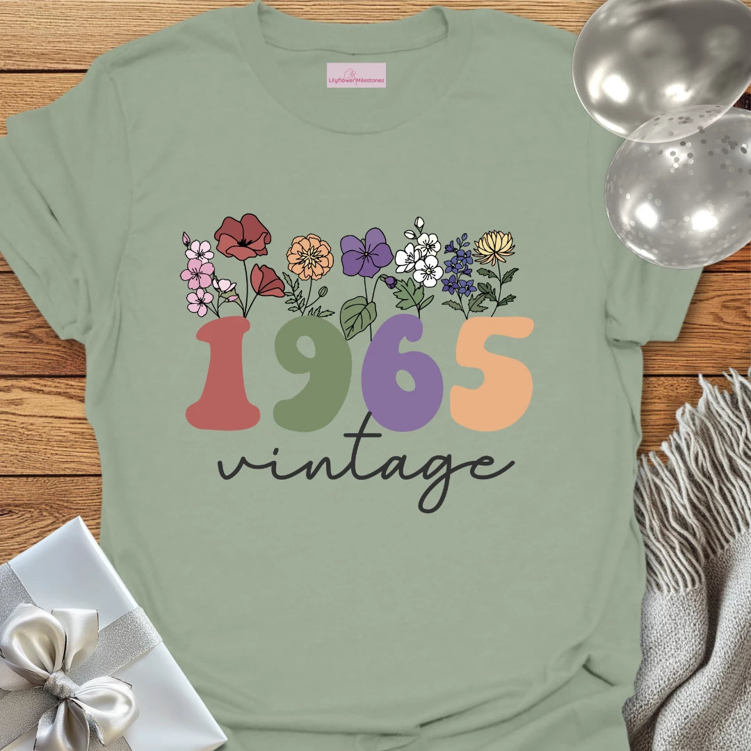 Vintage 1965 (Wildflowers) - 60th Birthday T-Shirt