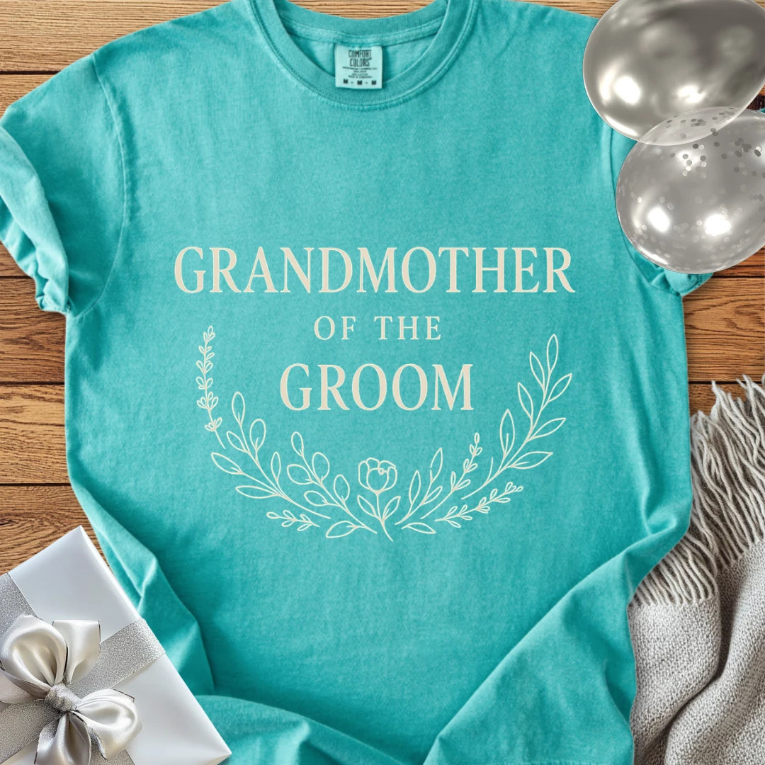 Grandmother of the Groom - Premium Bloom Bridal Party T-Shirt