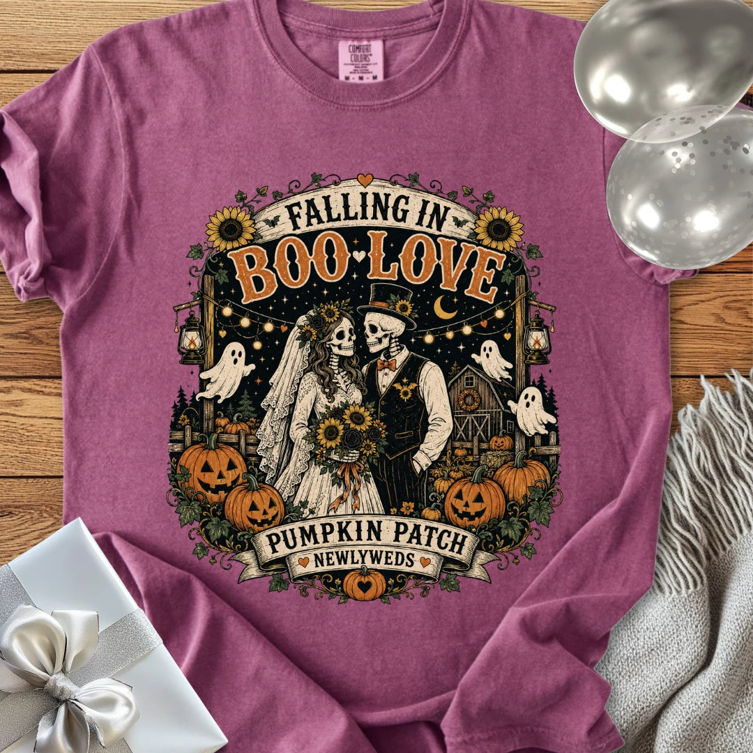 Falling in Boo-Love - Premium Halloween Newlywed T-Shirt