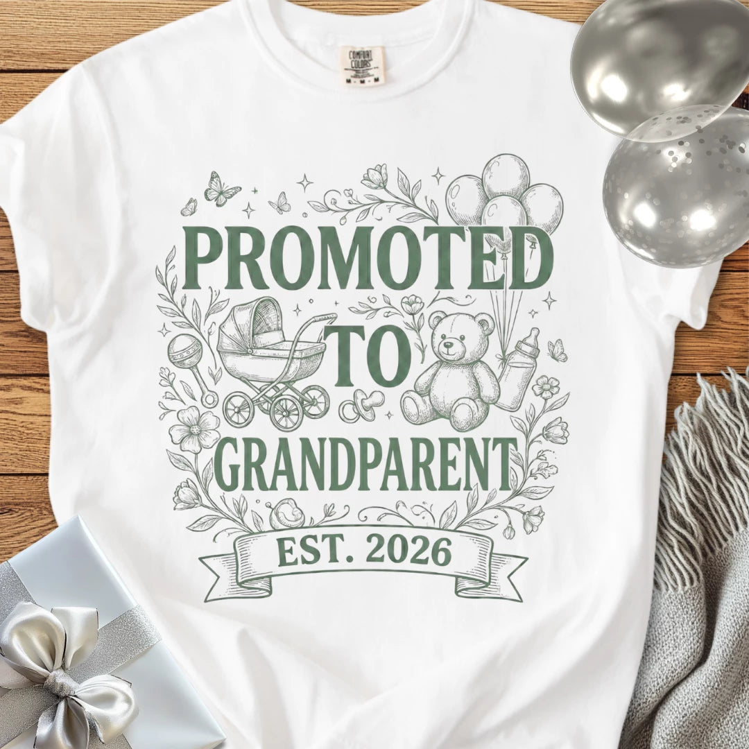 Promoted to Grandparent, Est. 2026 - Premium New Baby T-Shirt