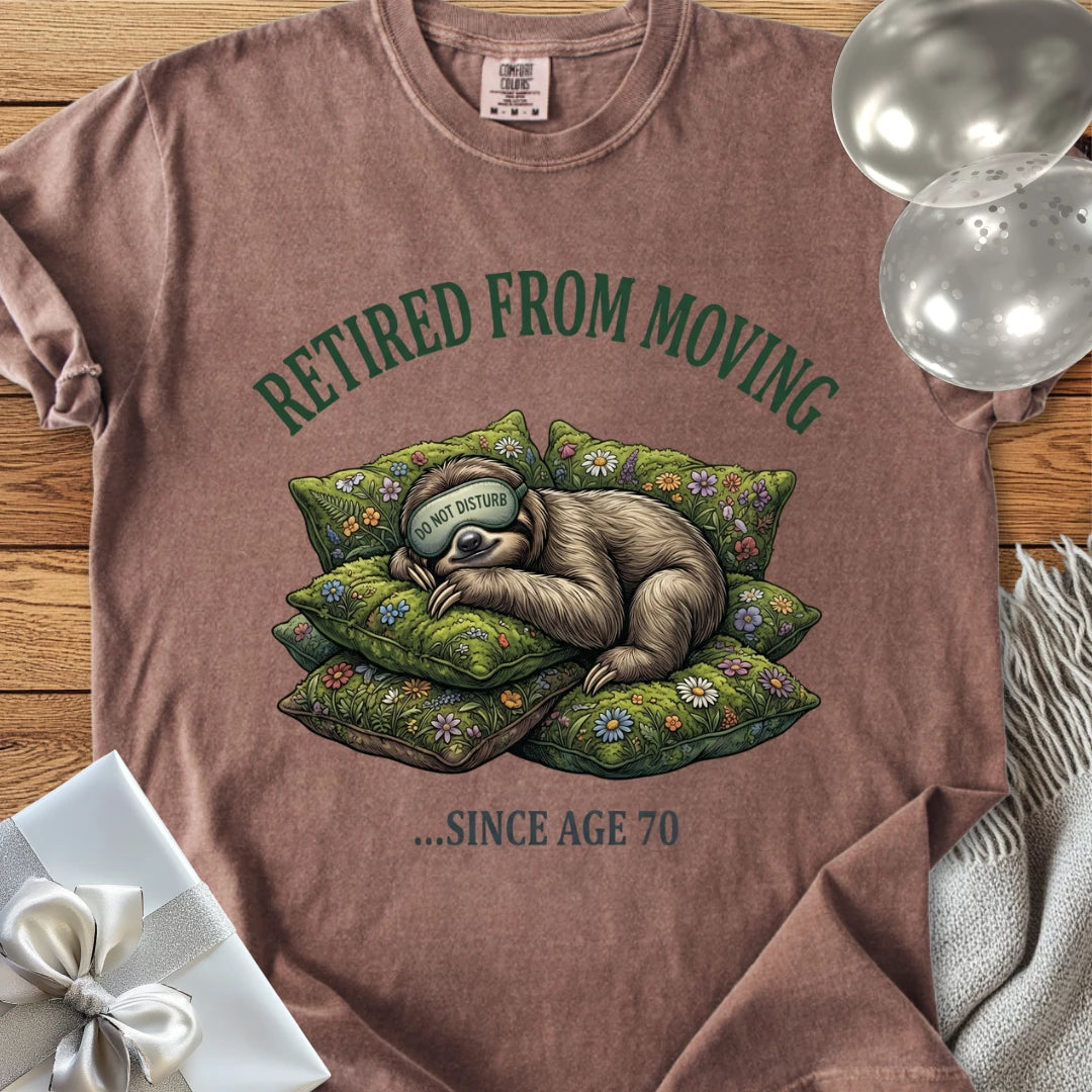 Retired from Moving Since Age 70 - Premium 70th Birthday T-Shirt