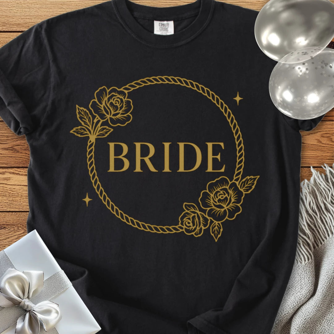 Bride - Premium Floral Wreath Bridal Party T-Shirt