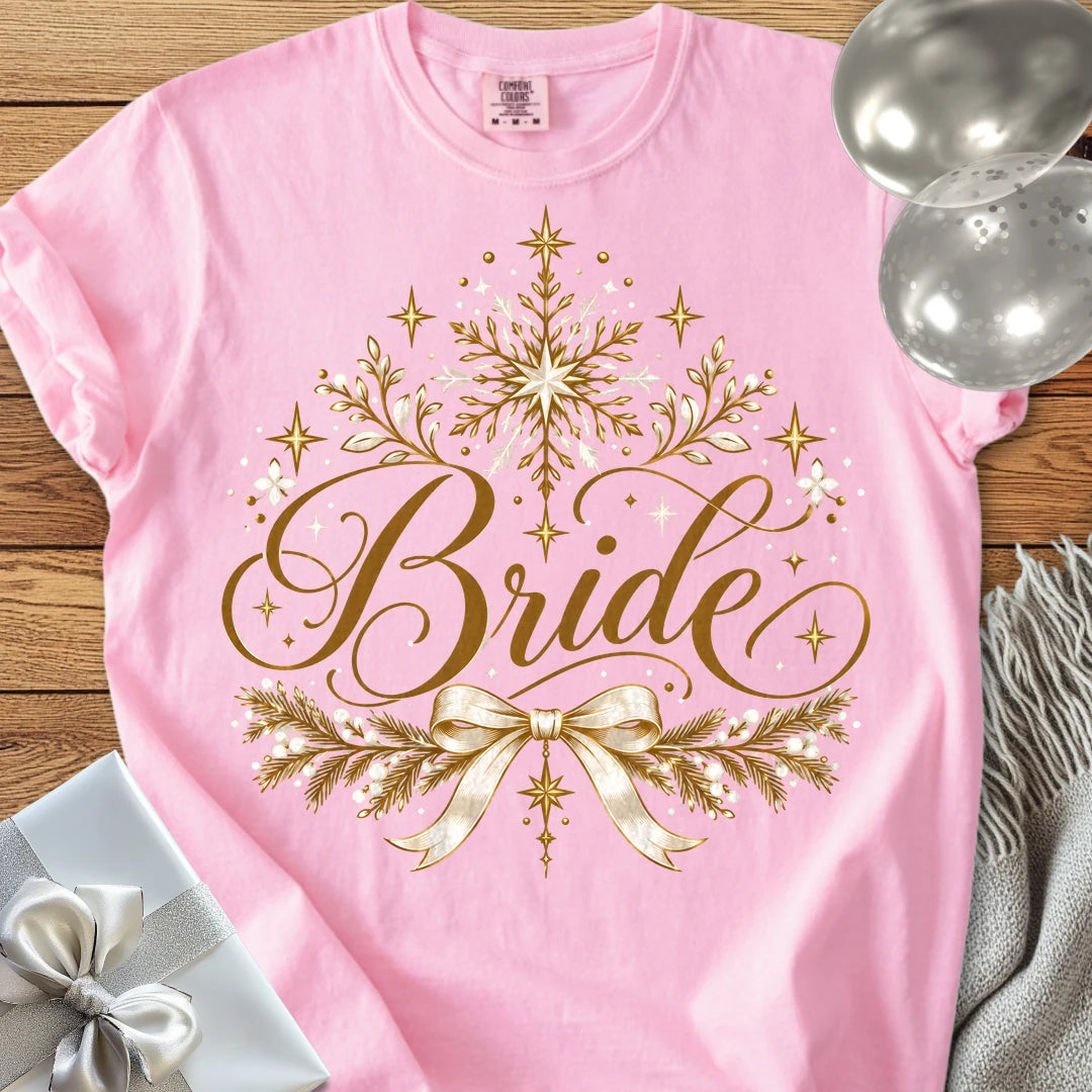 Bride - Premium Winter Sparkle Wedding T-Shirt - Blossom