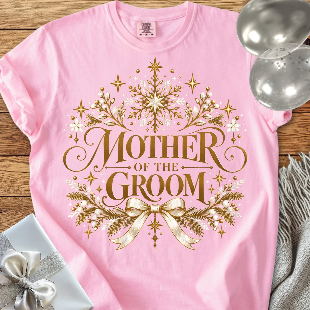 Mother of the Groom - Premium Winter Sparkle Wedding T-Shirt - Blossom
