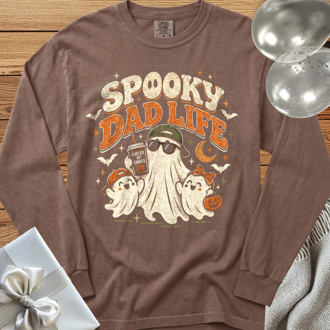 Spooky Dad Life - Premium Halloween Parenting Long Sleeve T-Shirt - Espresso