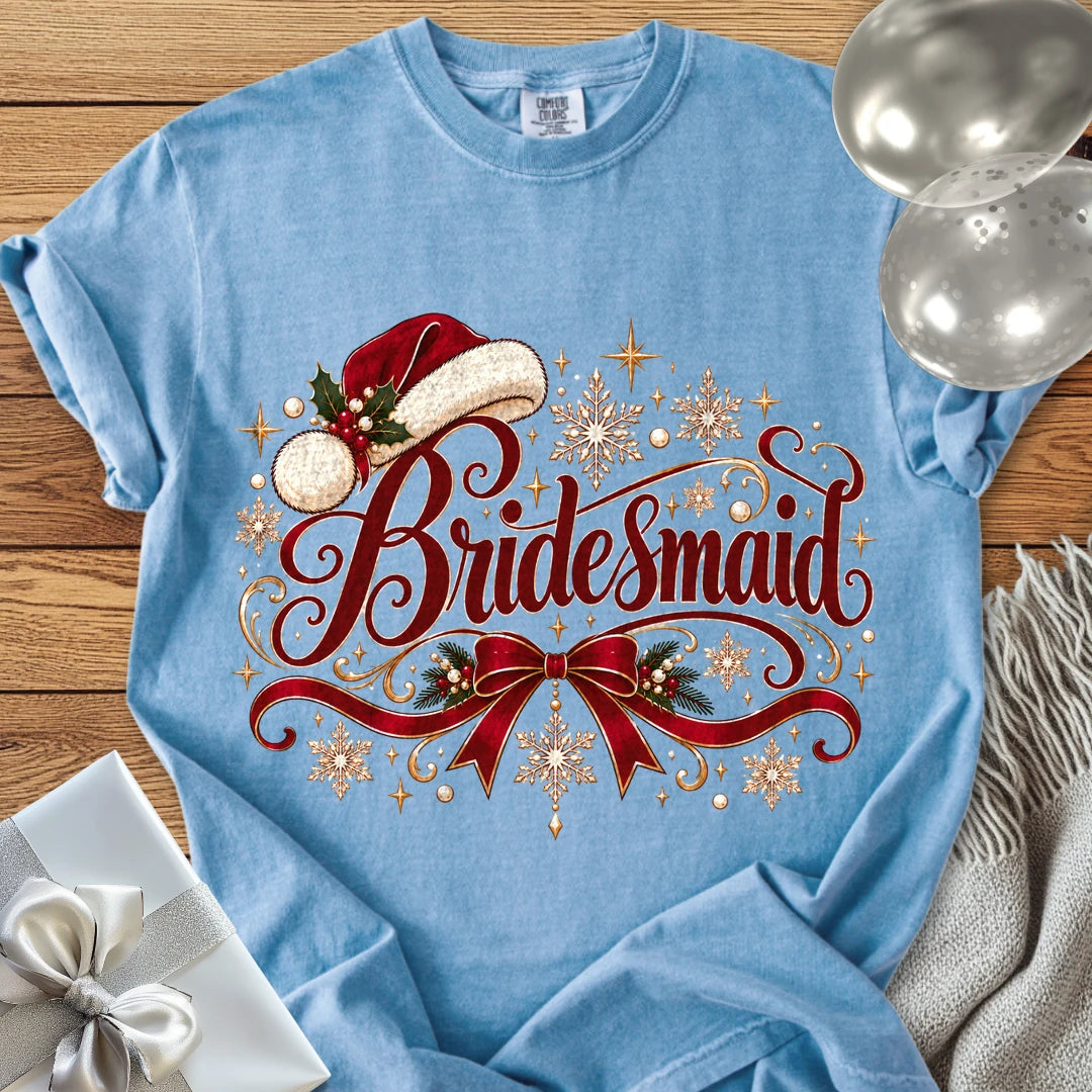 Bridesmaid - Premium Wedding T-Shirt - Washed Denim