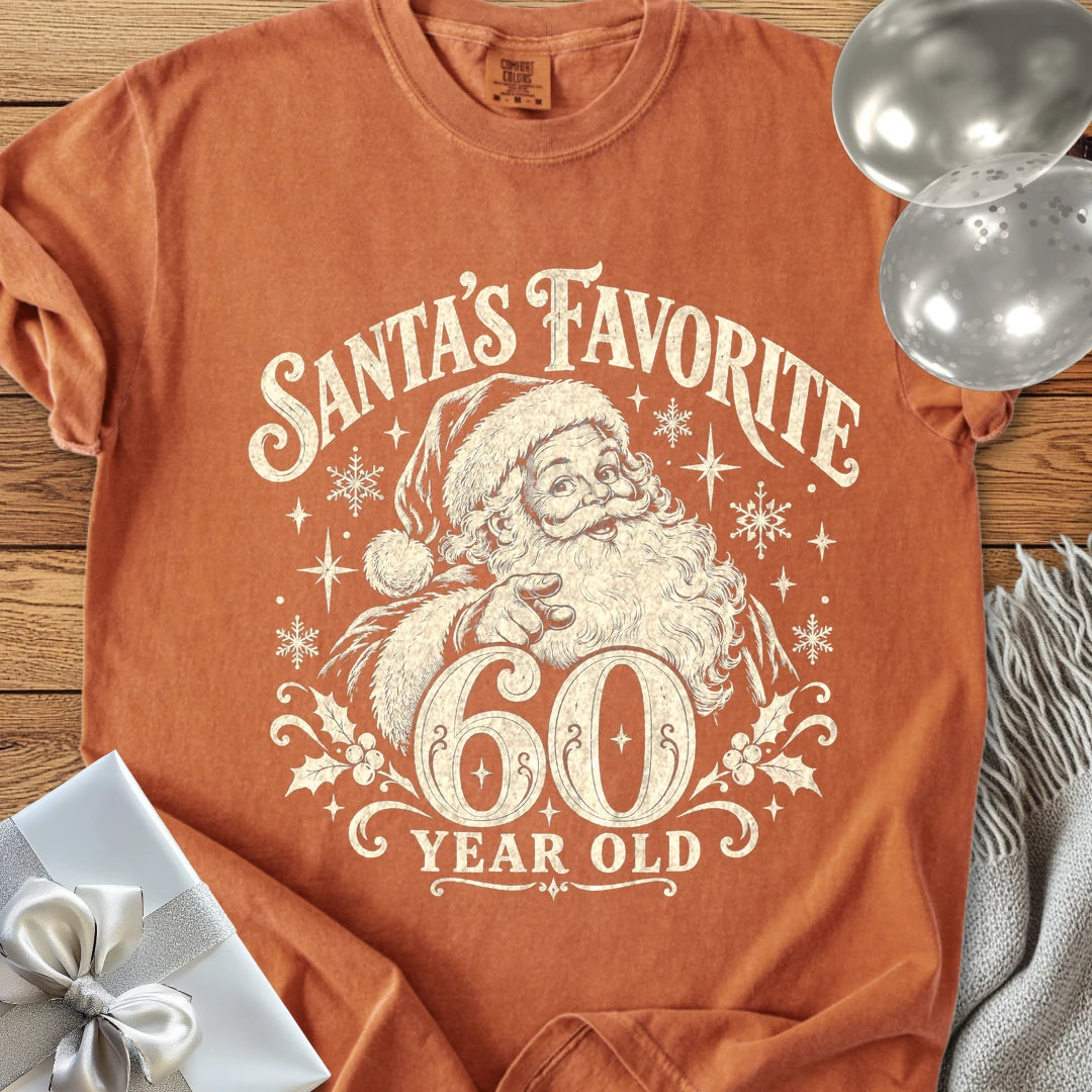 Santa’s Favorite 60-Year-Old - Premium Christmas 60th Birthday T-Shirt - Yam