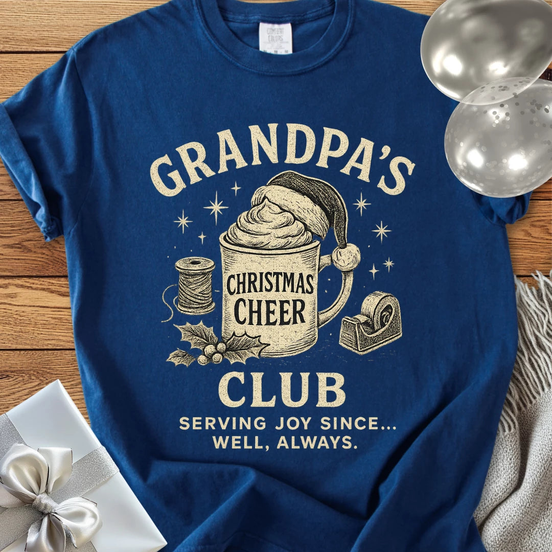 Grandpa's Christmas Cheer Club - Premium Christmas T-Shirt