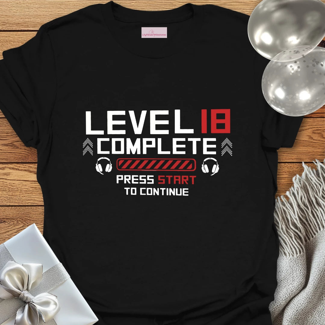 Level 18 Complete - 18th Birthday T-Shirt