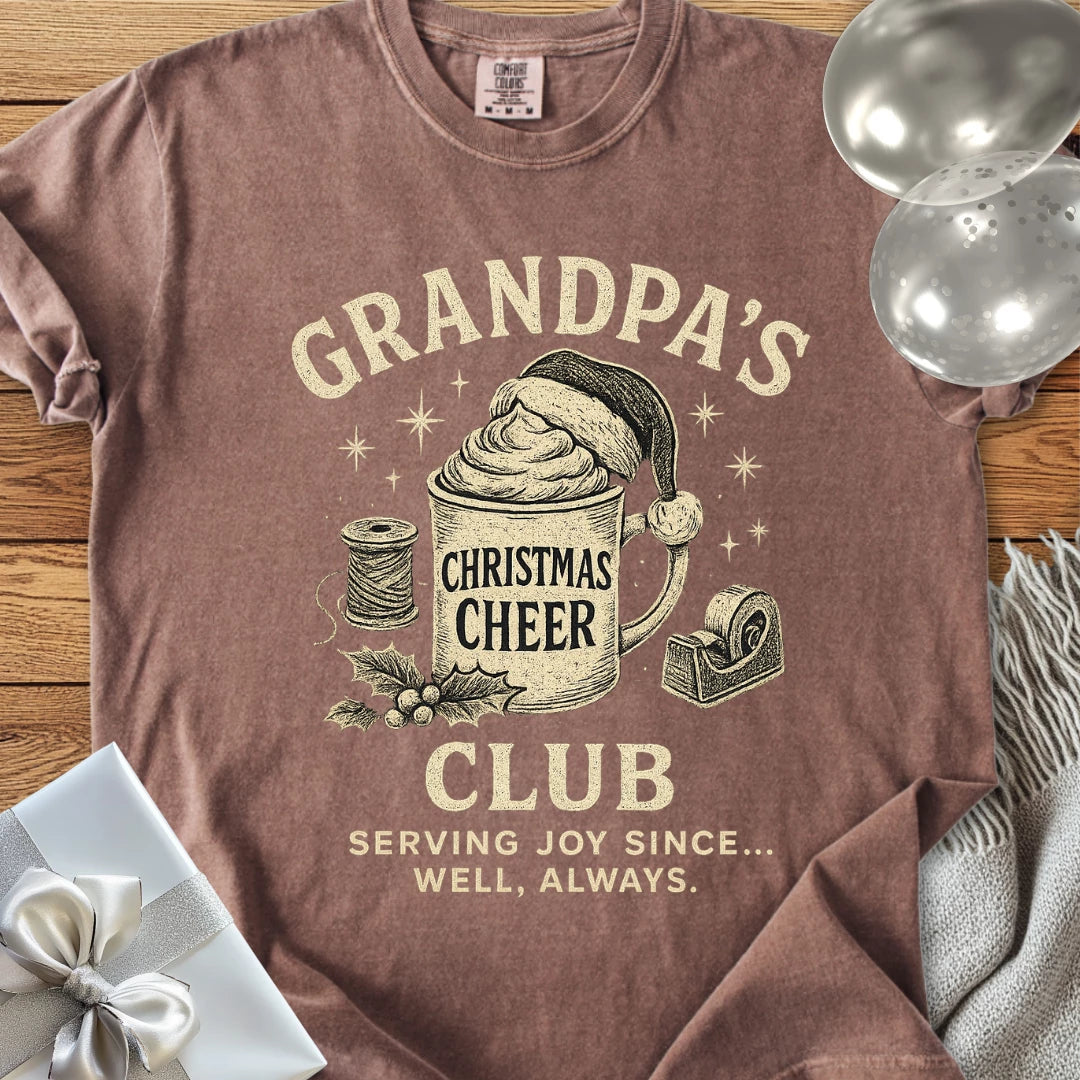 Grandpa's Christmas Cheer Club - Premium Christmas T-Shirt