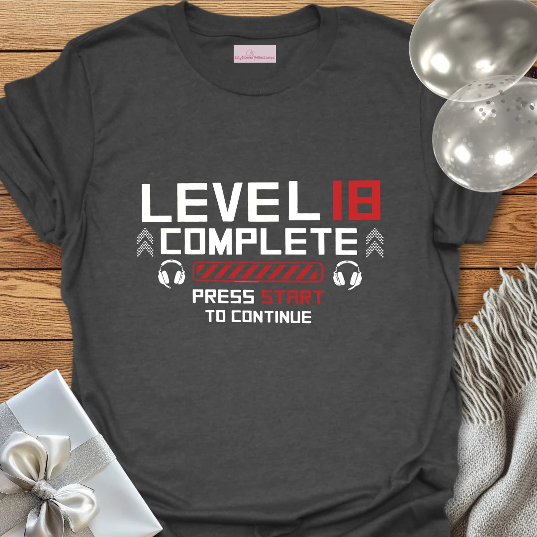 Level 18 Complete - 18th Birthday T-Shirt