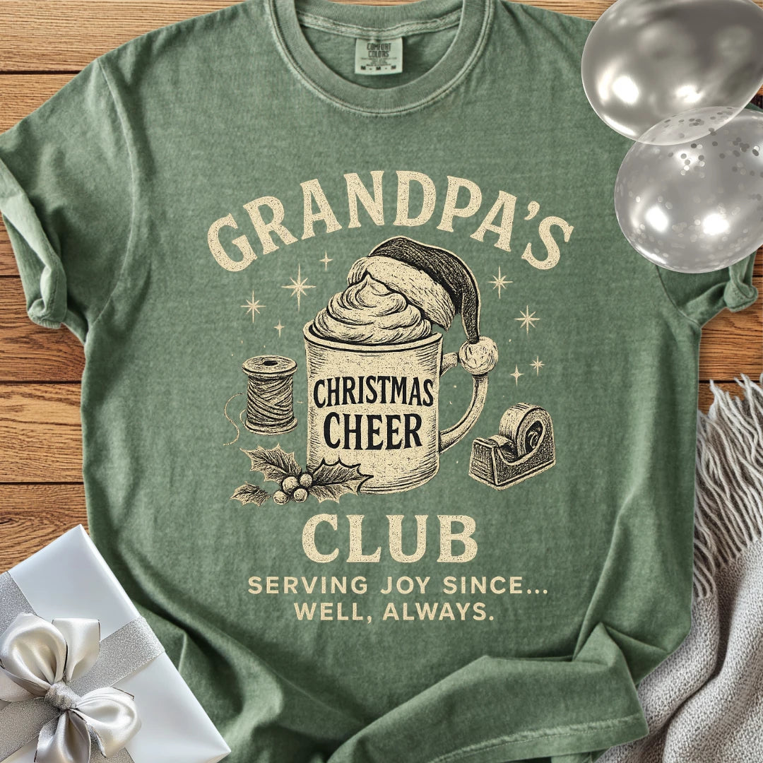 Grandpa's Christmas Cheer Club - Premium Christmas T-Shirt