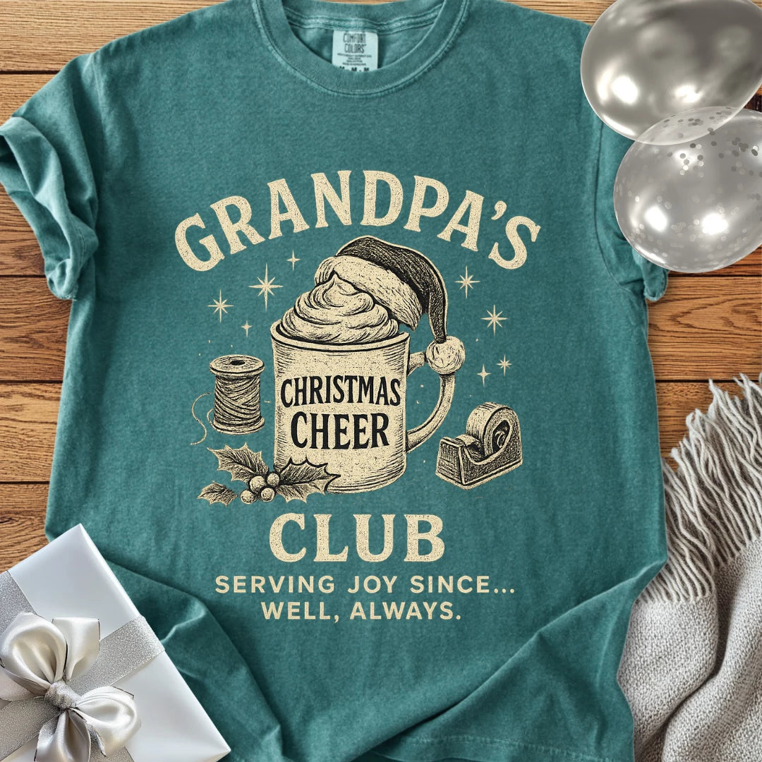 Grandpa's Christmas Cheer Club - Premium Christmas T-Shirt