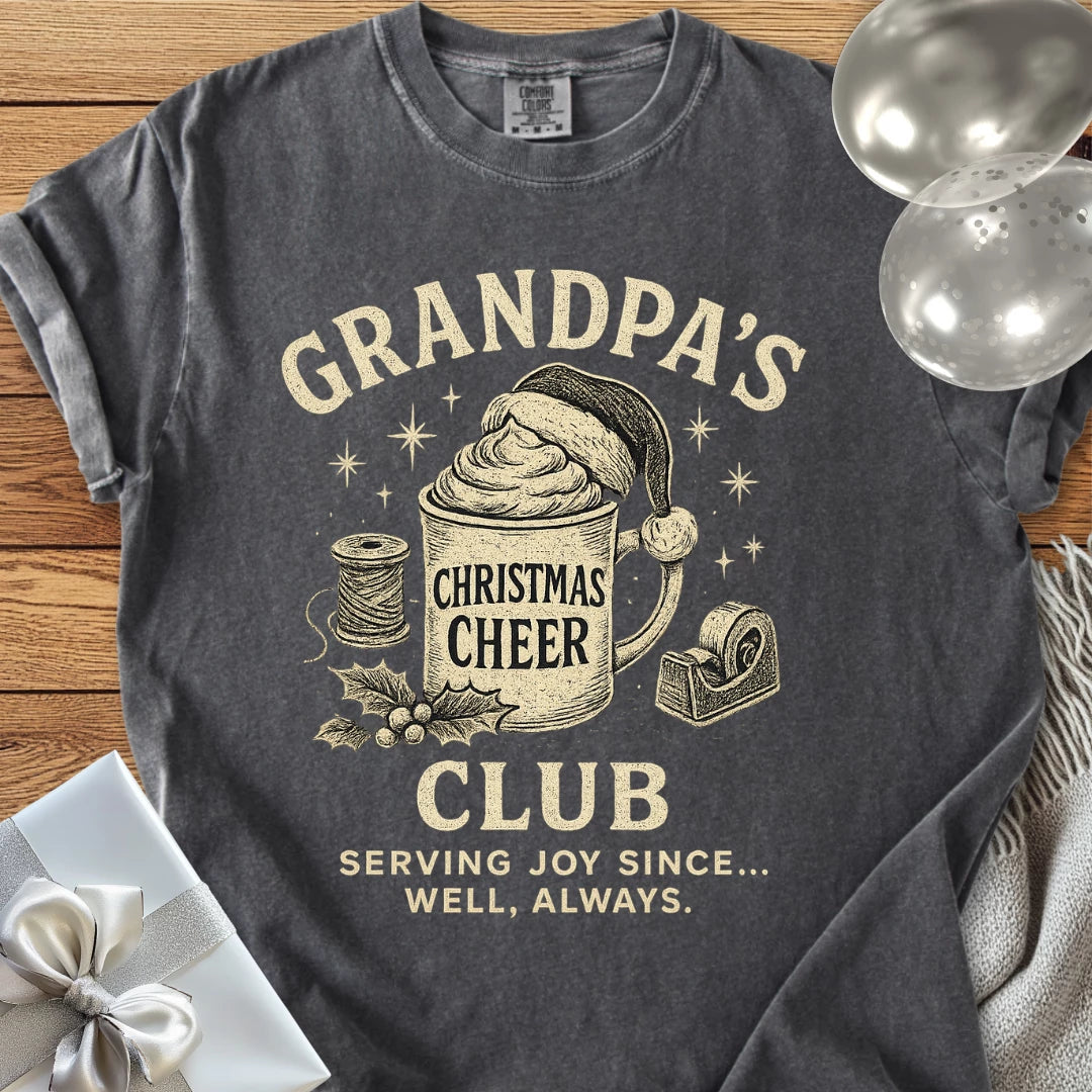 Grandpa's Christmas Cheer Club - Premium Christmas T-Shirt