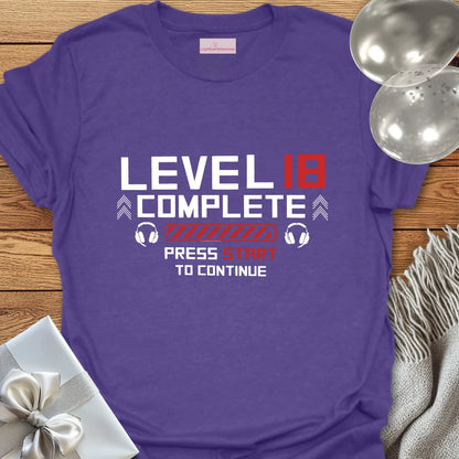 Level 18 Complete - 18th Birthday T-Shirt
