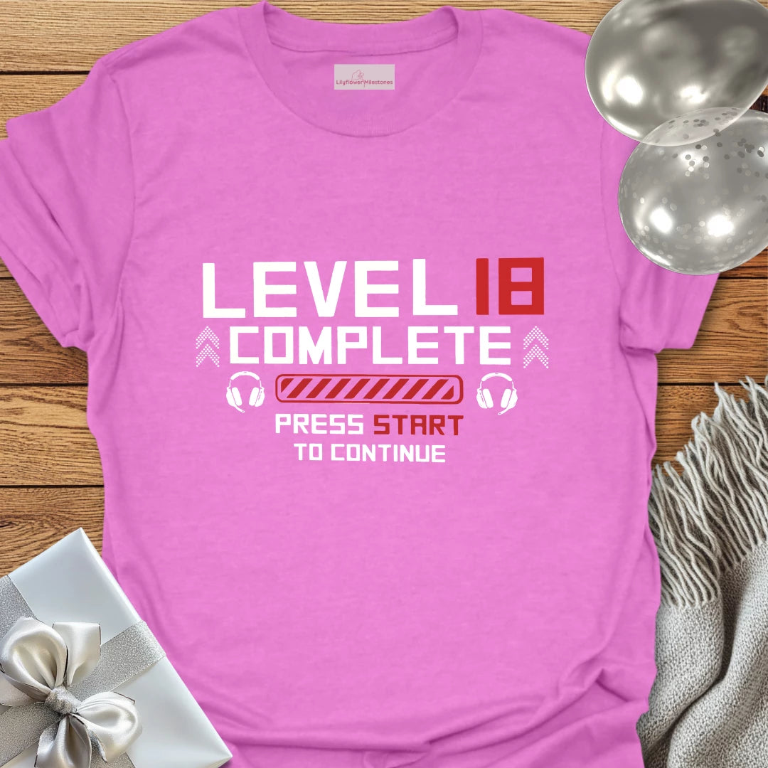 Level 18 Complete - 18th Birthday T-Shirt