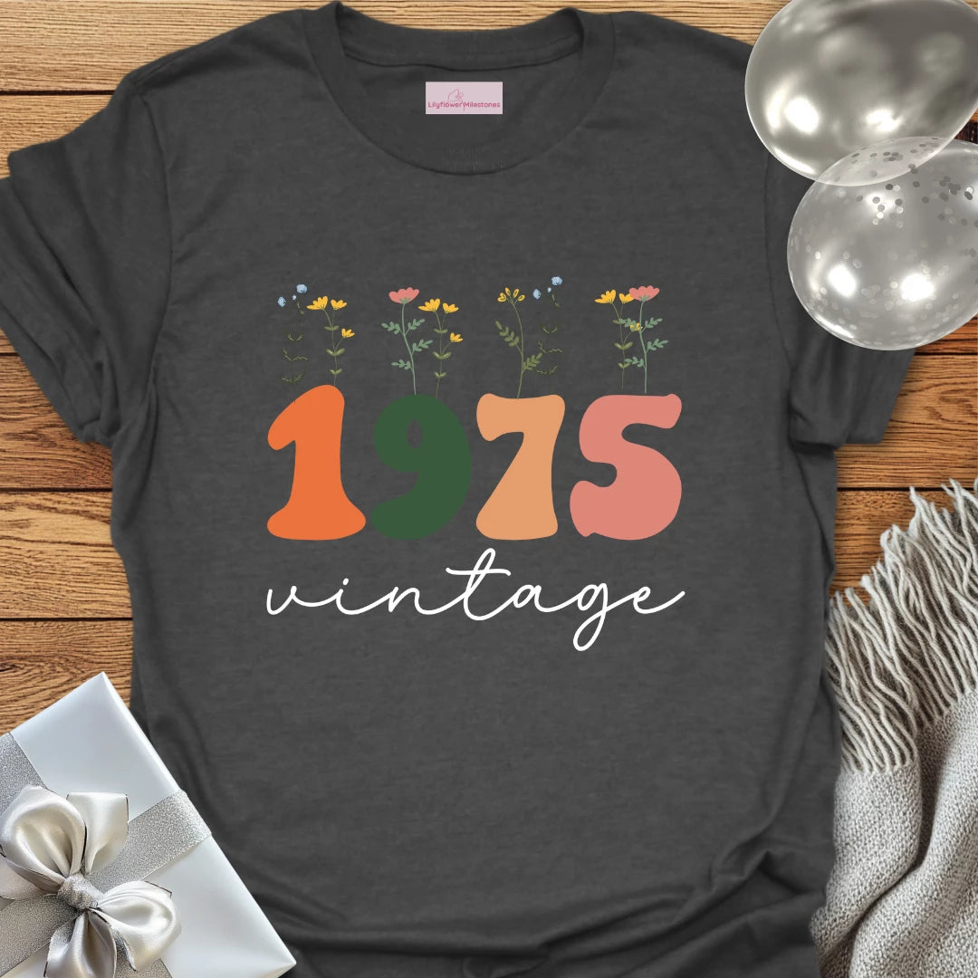 1975 Vintage (Wildflowers) - 50th Birthday T-Shirt