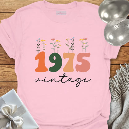 1975 Vintage (Wildflowers) - 50th Birthday T-Shirt