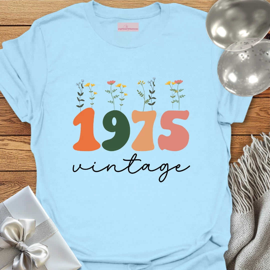 1975 Vintage (Wildflowers) - 50th Birthday T-Shirt