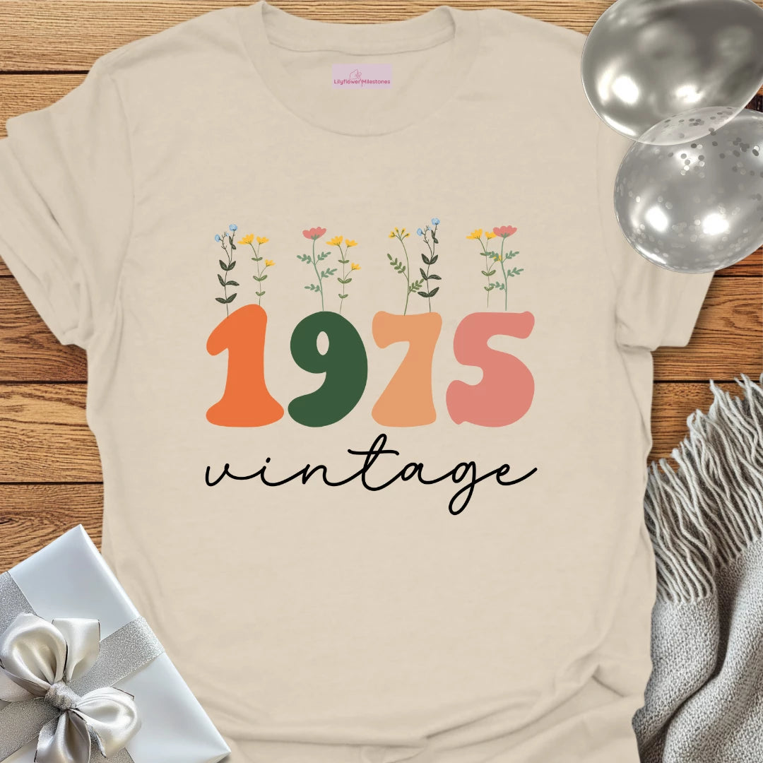 1975 Vintage (Wildflowers) - 50th Birthday T-Shirt