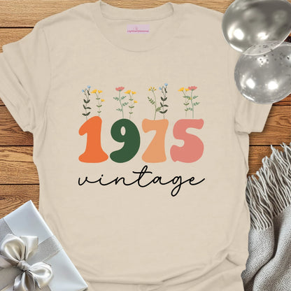 1975 Vintage (Wildflowers) - 50th Birthday T-Shirt