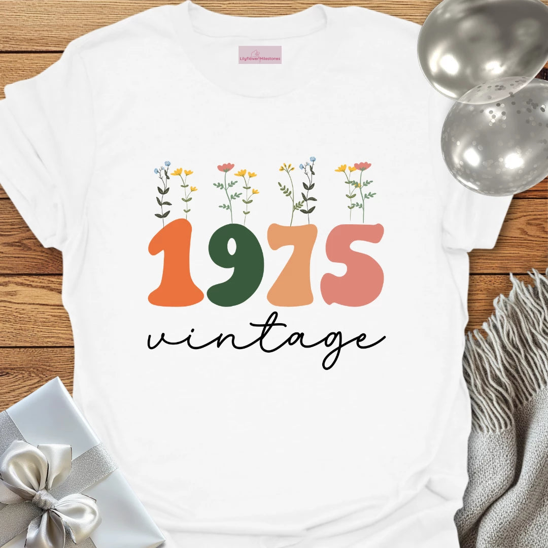 1975 Vintage (Wildflowers) - 50th Birthday T-Shirt