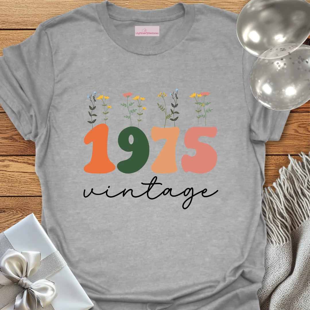 1975 Vintage (Wildflowers) - 50th Birthday T-Shirt