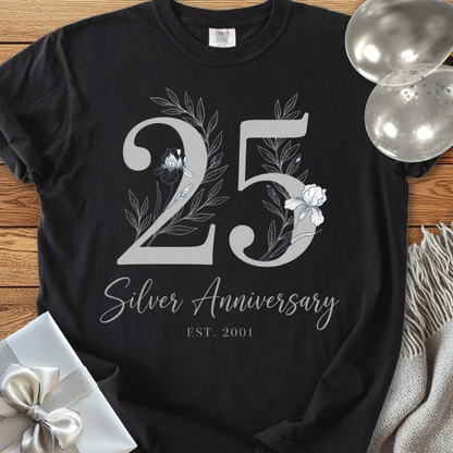 Silver Wedding Anniversary, Est 2001 - Premium 25th Wedding Anniversary T-Shirt