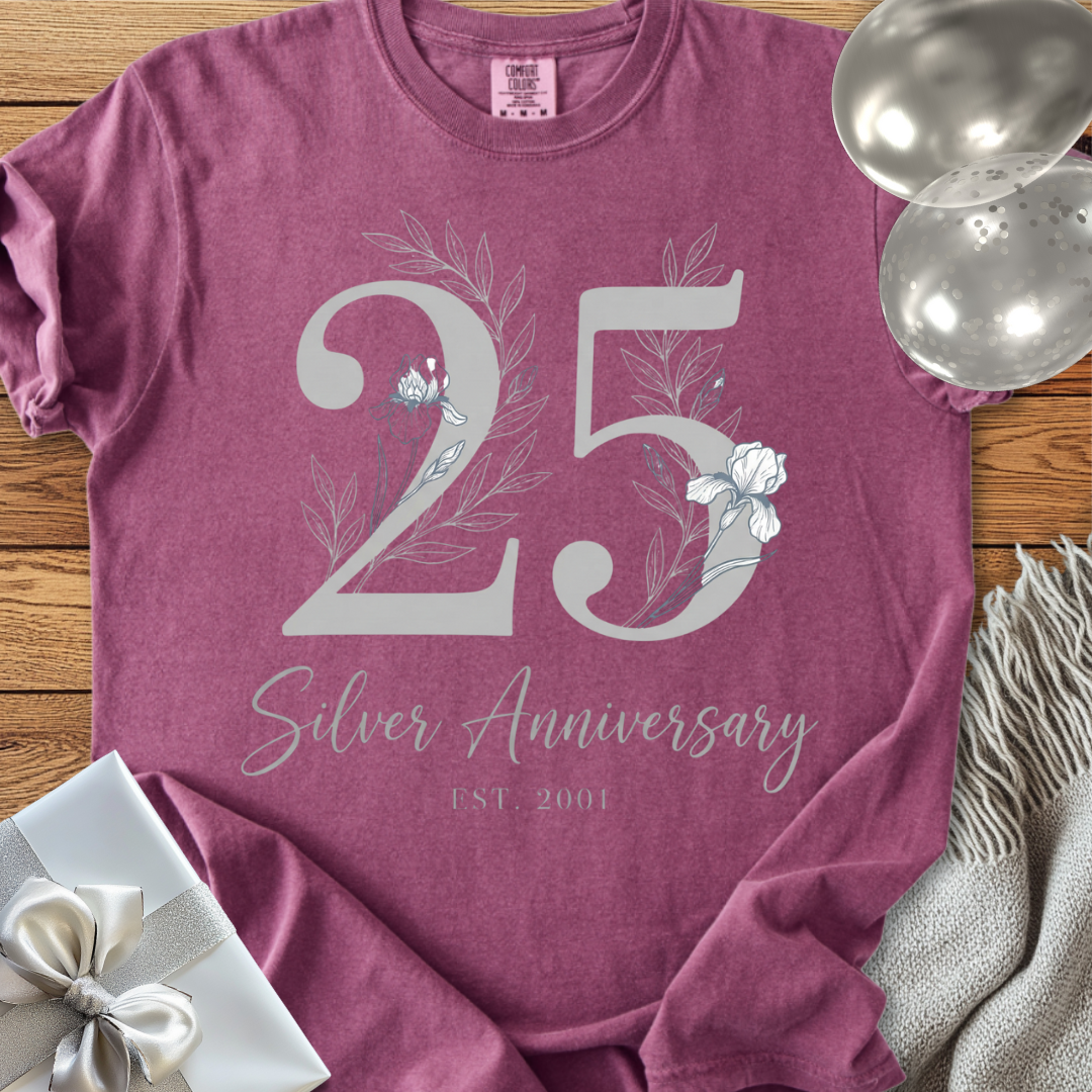Silver Wedding Anniversary, Est 2001 - Premium 25th Wedding Anniversary T-Shirt