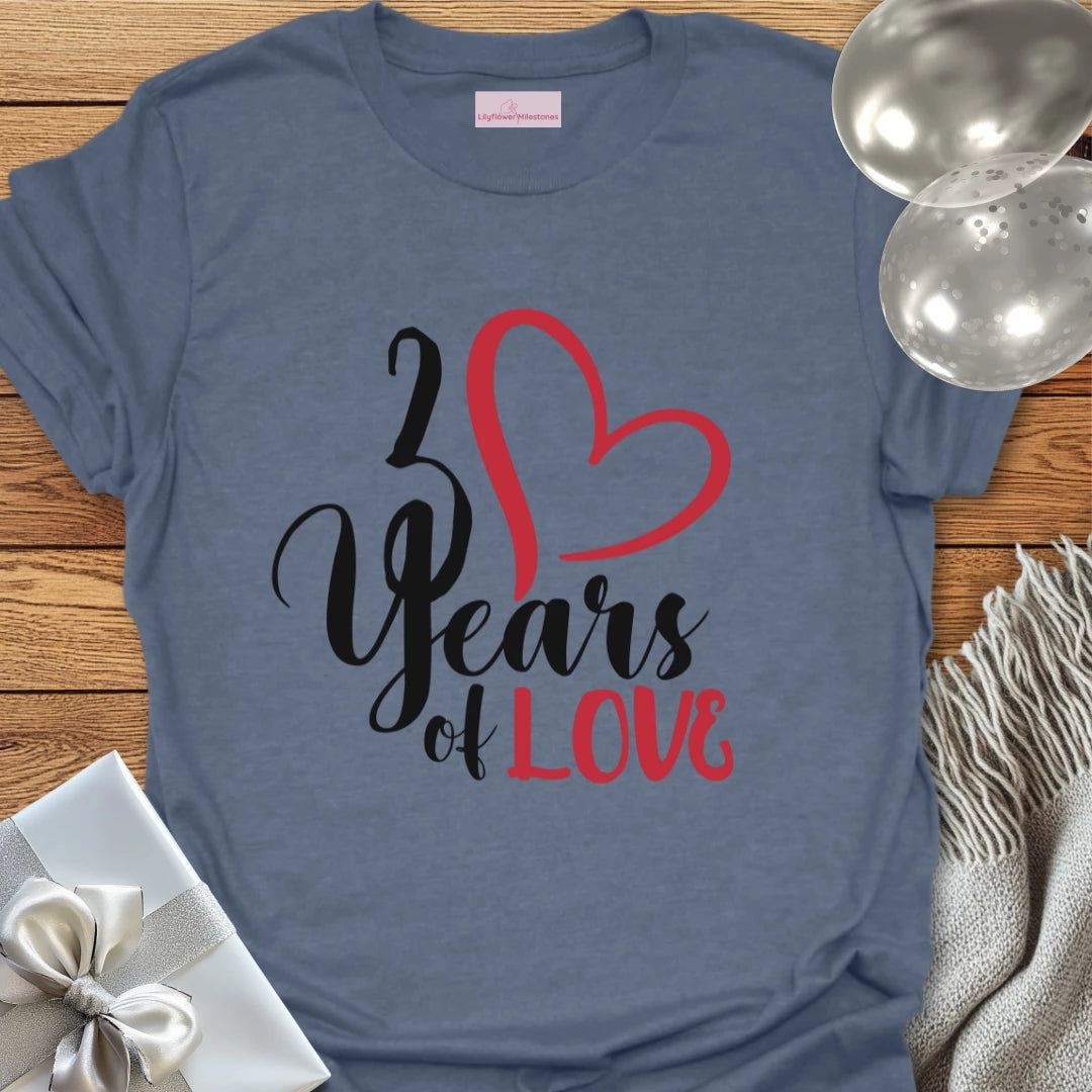 30 Years of Love - 30th Wedding Anniversary T-Shirt