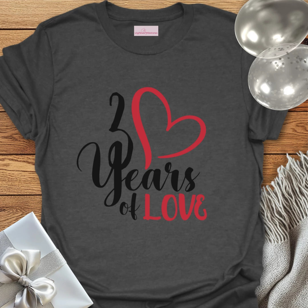 30 Years of Love - 30th Wedding Anniversary T-Shirt