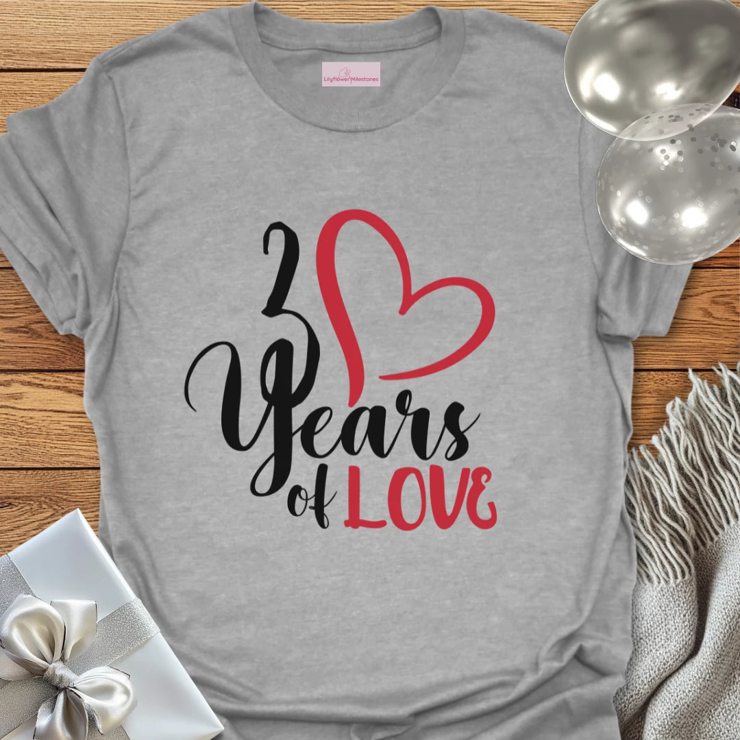 30 Years of Love - 30th Wedding Anniversary T-Shirt