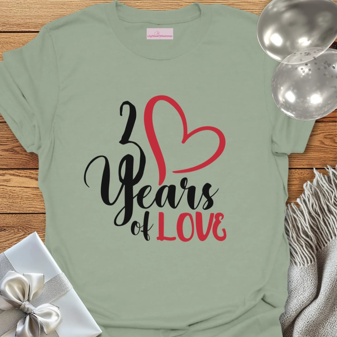 30 Years of Love - 30th Wedding Anniversary T-Shirt