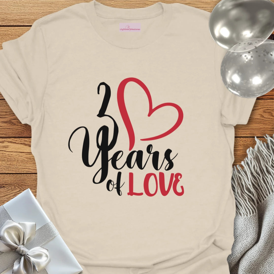 30 Years of Love - 30th Wedding Anniversary T-Shirt
