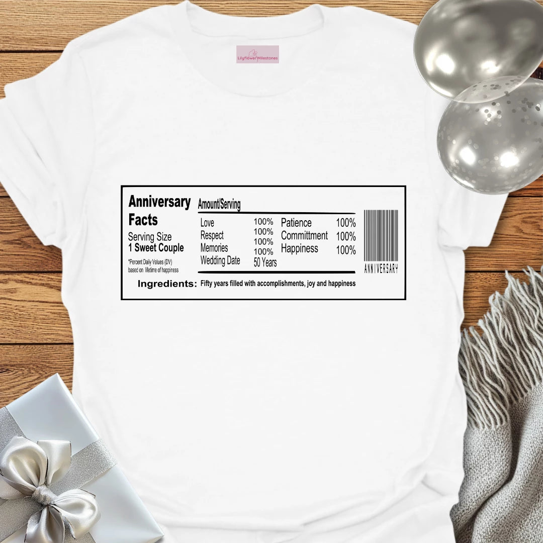 50th Anniversary Facts, Wash Label - 50th Wedding Anniversary T-Shirt