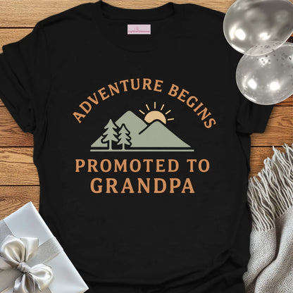 Adventure Begins, Promoted to Grandpa T-Shirt