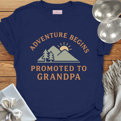 Adventure Begins, Promoted to Grandpa T-Shirt