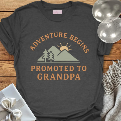 Adventure Begins, Promoted to Grandpa T-Shirt