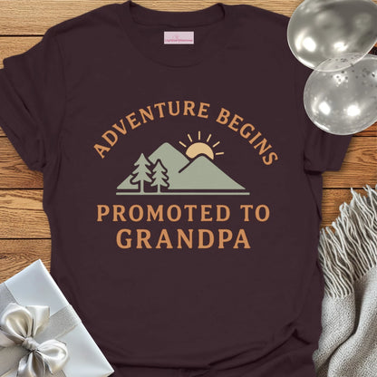Adventure Begins, Promoted to Grandpa T-Shirt